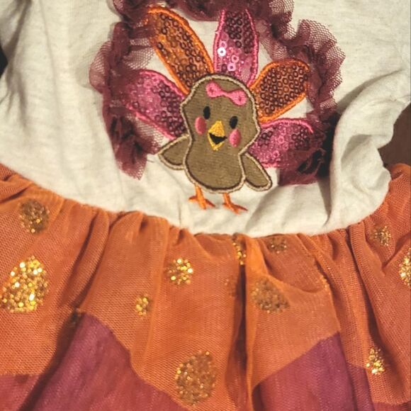 Little Lass Turkey Tutu 3 Pc Baby Outfit - Picture 3 of 4